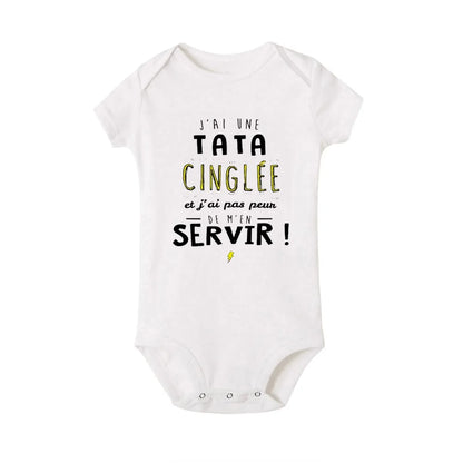 Ich habe eine verrückte Tante und ich habe es nicht Angst, Neugeborene Baby-Bodys, lustige süße Kleinkind-Säuglings-Overalls, Strampler-Outfits