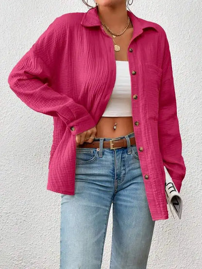 Summer 100% Cotton Women Shirts Casual Turn Down Collar Shirt Top Long Sleeve Top Office Lady Elegant Blouses for Women Blusas.