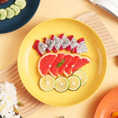 Dinner Plates Wheat Straw Eco Friendly BPA Free Biodegradable Picnic Kids Fruit Snack Plate Bone Dishes Kitchen Accessories.