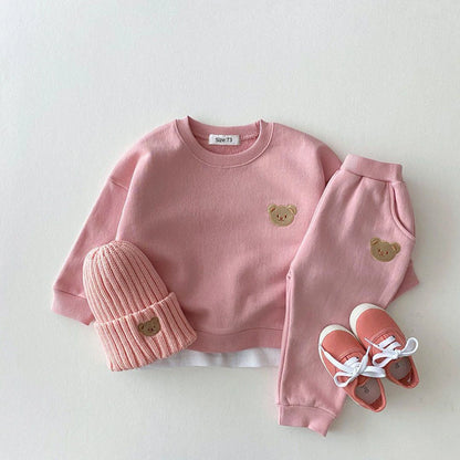Fashion Toddler Baby Boys Girl Fall Clothes Sets Baby Girl Clothing Set Kids Sports Bear Sweatshirt Pants 2Pcs Suits Outfits.