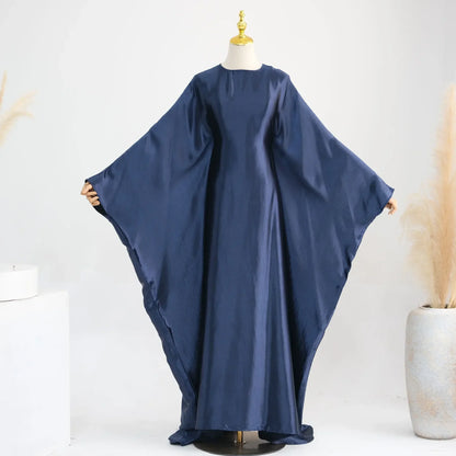 Batwing Butterfly Satin Abaya Dubai Luxury Muslim Kaftan Maxi Dress Abayas For Women Kebaya Robe Caftan Marocain Femme Vestidos