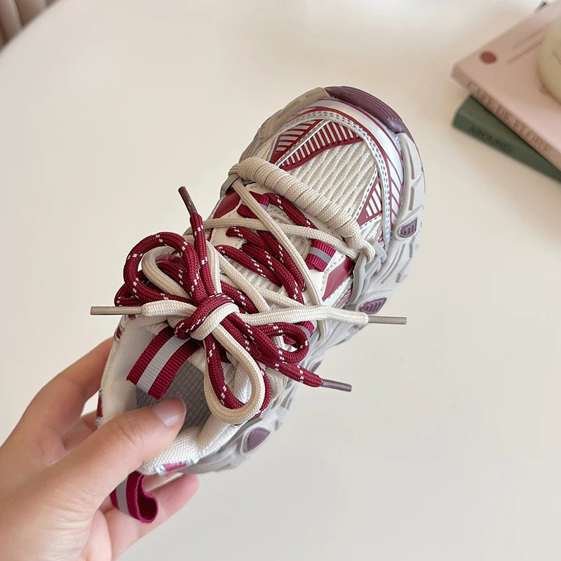 Kids Sneakers for Girls 2025 New Toddlers Causal Shoes Spring Autumn Chunky Versatile Children School Basketball Shoes Non-slip.