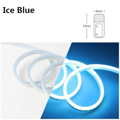 5V 12V 24V Led Neon Strip Light 6mm Narrow Rope Flex Tape Silicon Tube Bar Waterproof DIY Sign Red Green Blue Yellow Pink White.