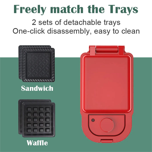 220V Timing multi-function electric sandwich maker waffle maker home breakfast machine toaster replaceable baking tray.