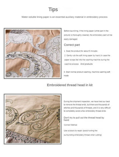 European-Style Bed Sheet Four-Piece Set 100 Cotton High-End Atmospheric Ice Silk Quilt Cover Pure Cotton Bedding.