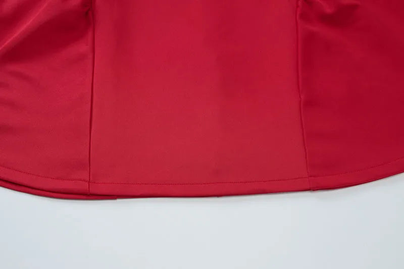 DGLUKE Elegantes rotes Minikleid für Damen, U-Boot-Ausschnitt, ärmellos, hohe Taille, A-Linien-Kleid, rückenfrei, plissiert, kurze Abschlussball-Party-Kleider.