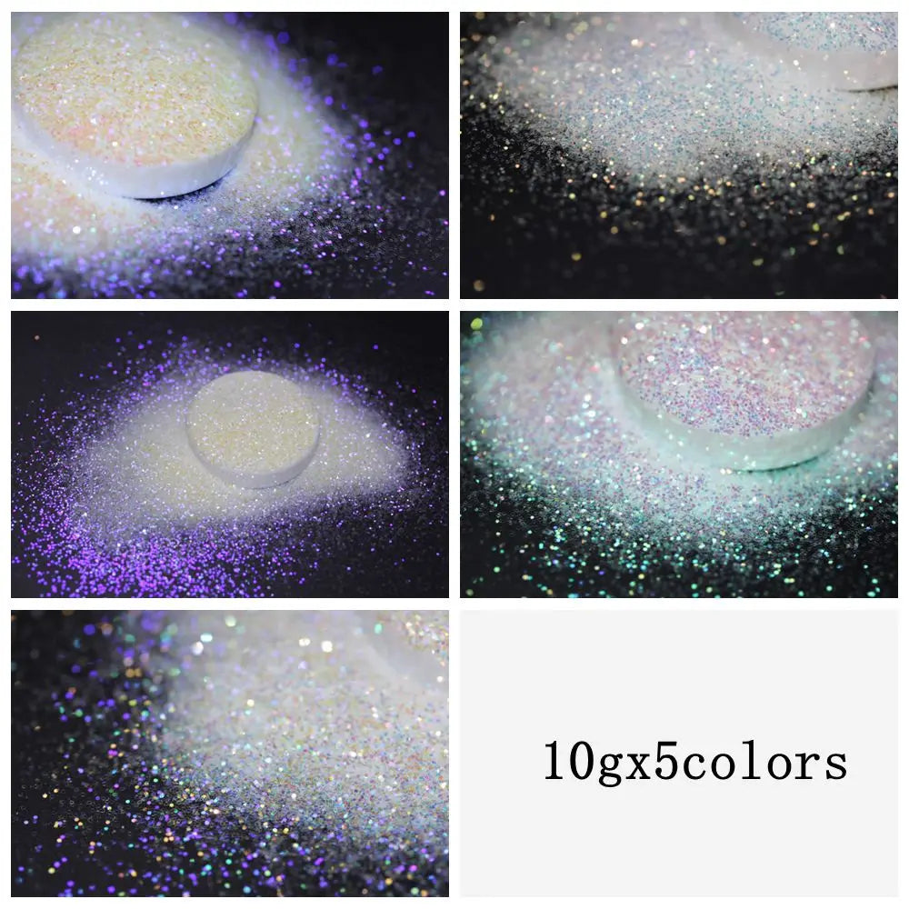 Ultra Fine Colorful Spark - Solvent Resistant White Iridescent Glitter -  - 015 Size, 0.5 mm