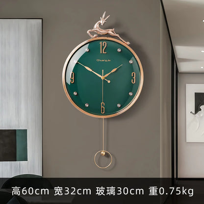 13-Zoll-Wanduhr mit verheißungsvollem Hirsch, nordisches kurzes Design, Wohnzimmer-Dekoration, Küche, Stummschaltung, Uhren, Kunst, Wanduhr, Heimdekoration, NEU
