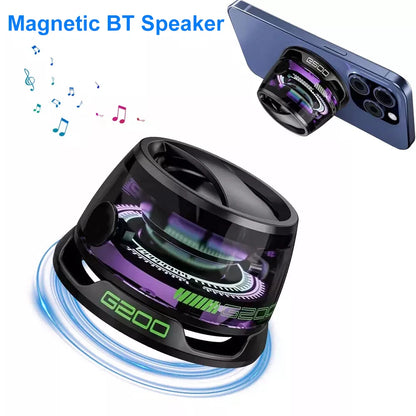 G200 Magnetic Portable Bluetooth 5.3 Speaker Mini Sound Box Multifunctional LED Color Light Stereo Soundbar Wireless Loudspeaker.
