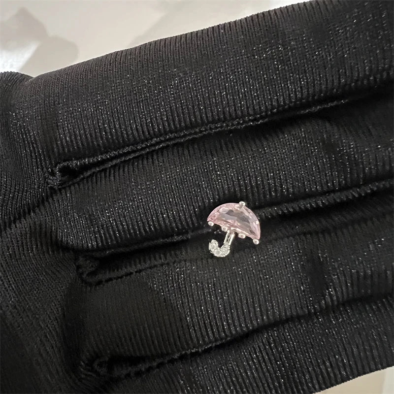 1PCS Cute Pink Zircon 316L Stainless Steel Ear Bone Nail New Fashion Y2K Punk Small Earring for Women Cochlea Jewelry Party Gift