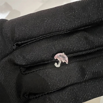 1PCS Cute Pink Zircon 316L Stainless Steel Ear Bone Nail New Fashion Y2K Punk Small Earring for Women Cochlea Jewelry Party Gift