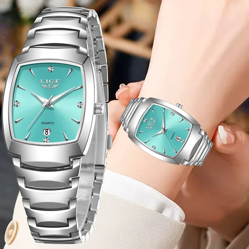 LIGE New Ladies Waterproof Watch Luxury Stainless Steel Women Watches Creative Fashion Original Elegant Quartz Wristwatch Gift.