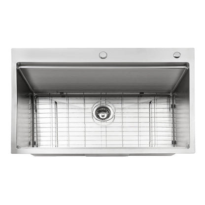 Stahlspüle, 304 Edelstahl, multifunktionale Küchenspüle, Drop-In-Spüle, 33 Zoll Drop-in-Küchenspüle, Workstation, Edelstahlspüle