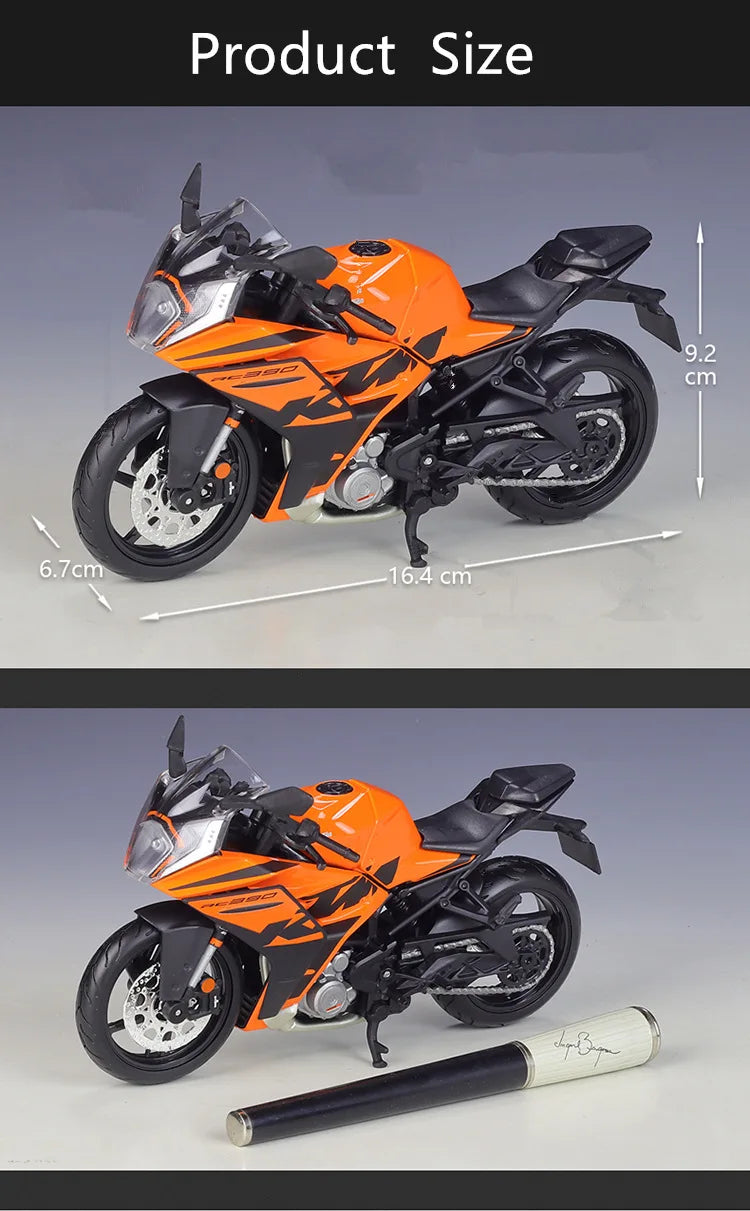 Bburago 1:12 KTM RC 390 Alloy Racing Motorcycle Model Diecast Metal Street Sports Motorcycle Model Simitation Childrens Toy Gift.