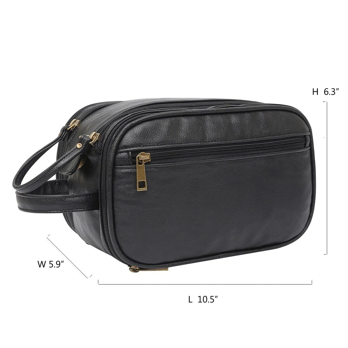 Toiletry Bag for Men, Large Travel Shaving Dopp Kit Water-resistant Bathroom Toiletries Organizer PU Leather Cosmetic Bags.