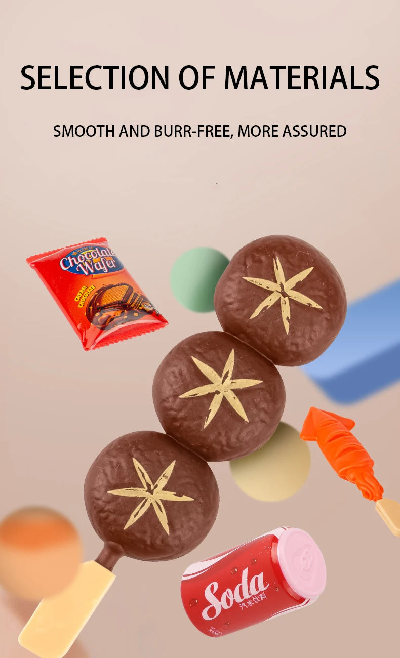 Baby Dress Up Kitchen Toys BBQ Set Kids Simulated BBQ Cookware Cooking Simulated Food Cosplay Educational Gift Toys.