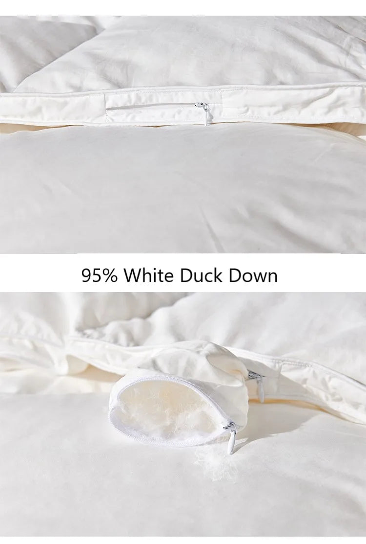 Goodnight Kiss 100% White Duck Down Comforter Lightweight Spring Autumn Blanket Quilt Soft Luxury Warm Winter Duvet Insert.