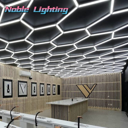 LED Garage Ceiling Hexagon Light Connector Honeycomb Detailing Car Auto Body Repair Wash Station Workshop Tube Light Customized.