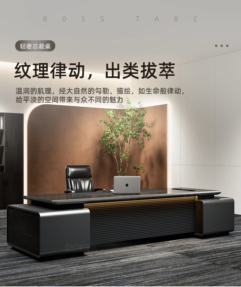 Nordischer minimalistischer Büroschreibtisch, moderner Luxus, Kreativität, Designer, L-förmiger Schreibtisch, fortschrittlicher Raum, Büromöbel, Arbeitstisch FYOD