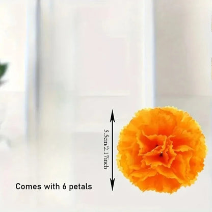 2,17 Zoll mexikanische Ringelblume künstliche Blumen Tag der Toten DIY Girlande String Halloween Diwali Party Home Outdoor Dekoration.