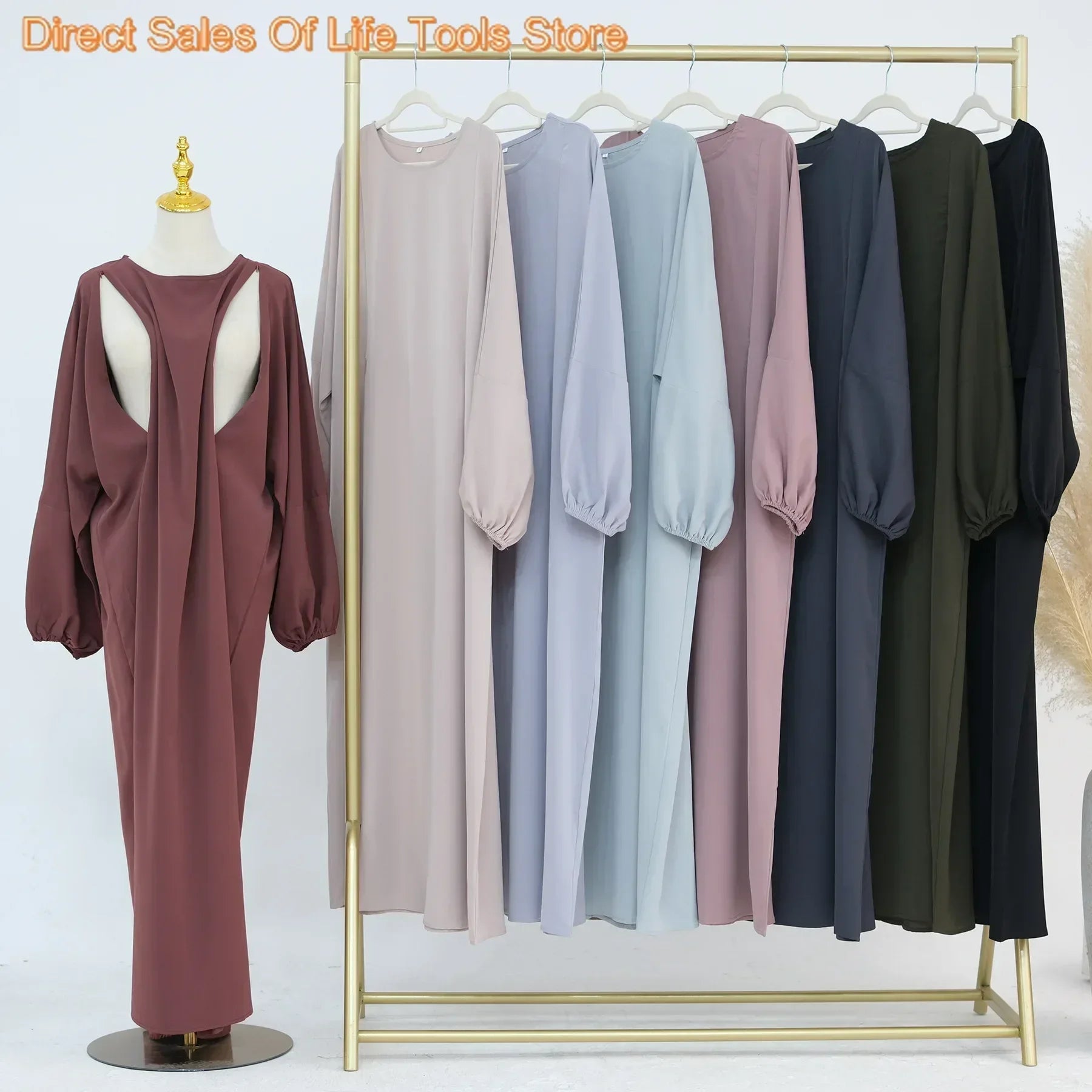 Women Dress Soft Nida Nursing Mother Abaya with Side Zip Front Islamic Clothing Puff Sleeves Breastfeeding Abaya Modest Dresses.