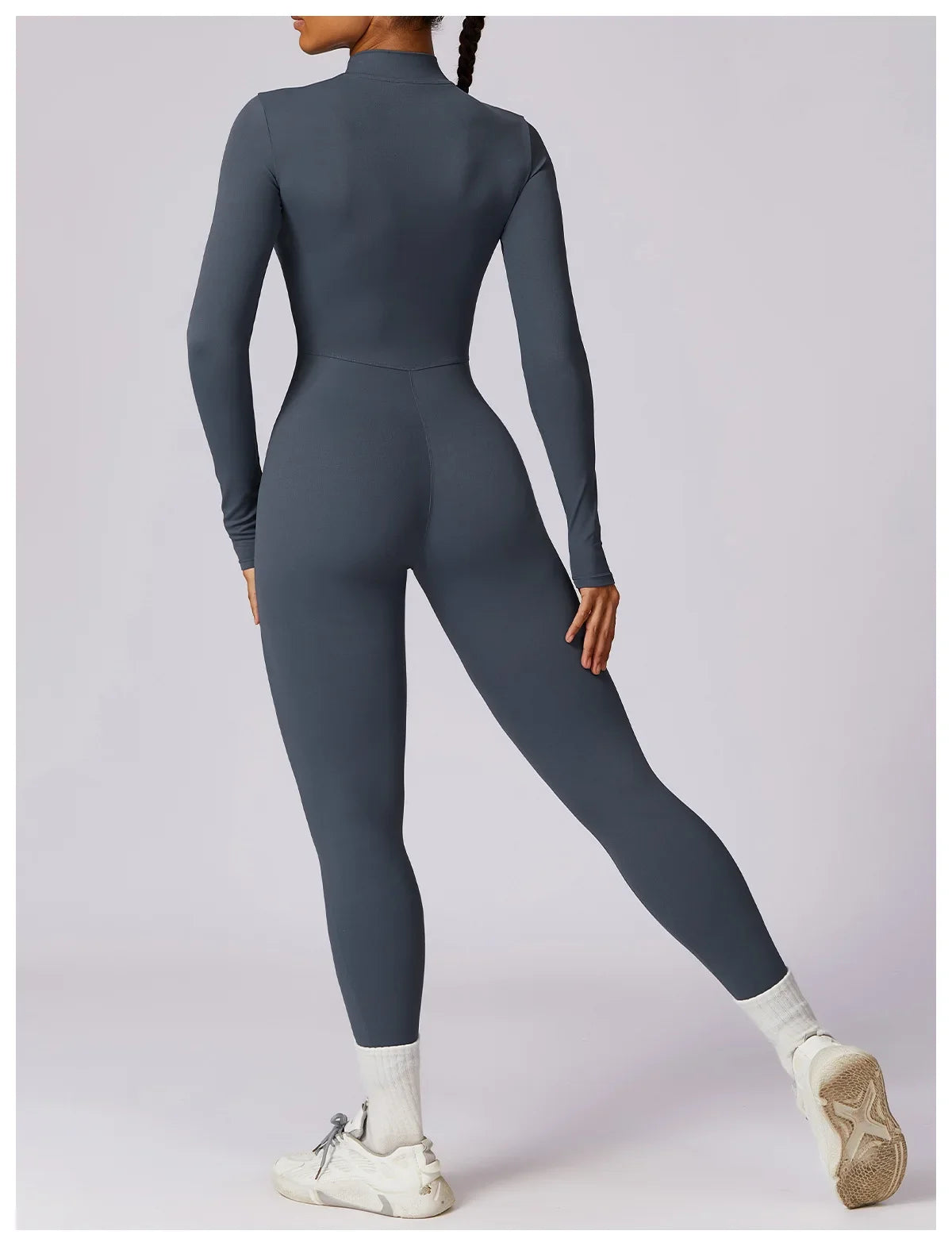 Zipper Sensation Long Sleeve Yoga Suit High Intensity Fitness Sports Bodysuit Tight Fit Clothing 8306 One Piece Suit