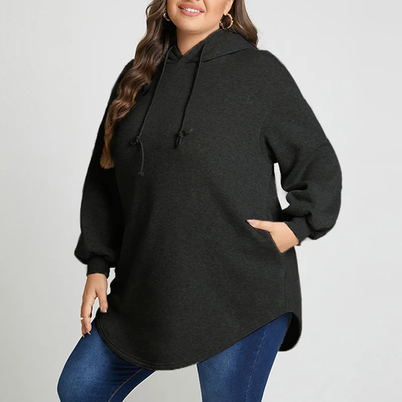 ZANZEA Plus Größe Sweatshirt 2025, Mode Herbst Winter Solide Frauen Warme Kapuze Tops Lose Beiläufige Pullover Langarm Hoodies.