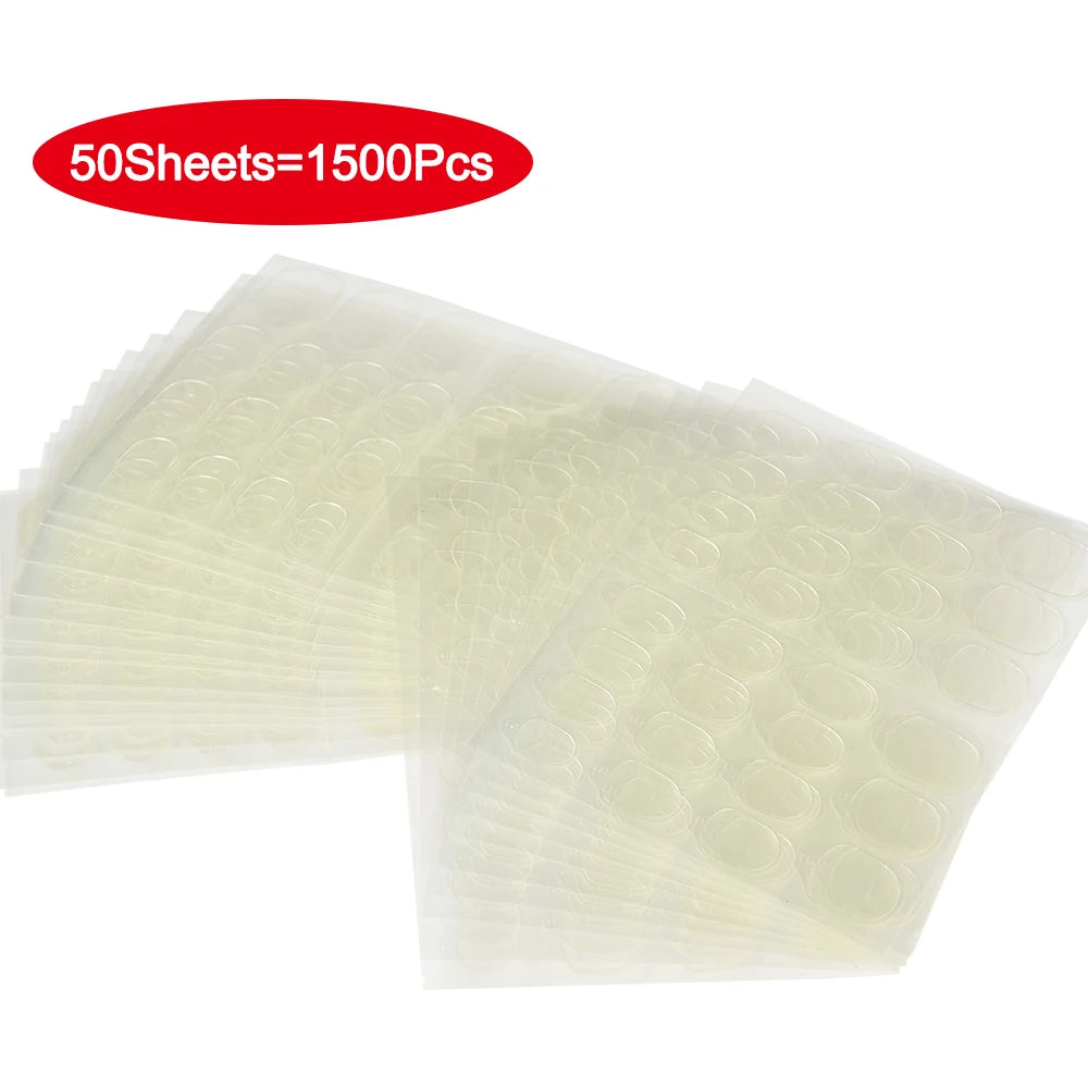 6000Pcs Double-Sided Nail Adhesive Stickers Waterproof Breathable Transparent False Nail Glue Sticker Jelly Nail Tips DIY Tools.