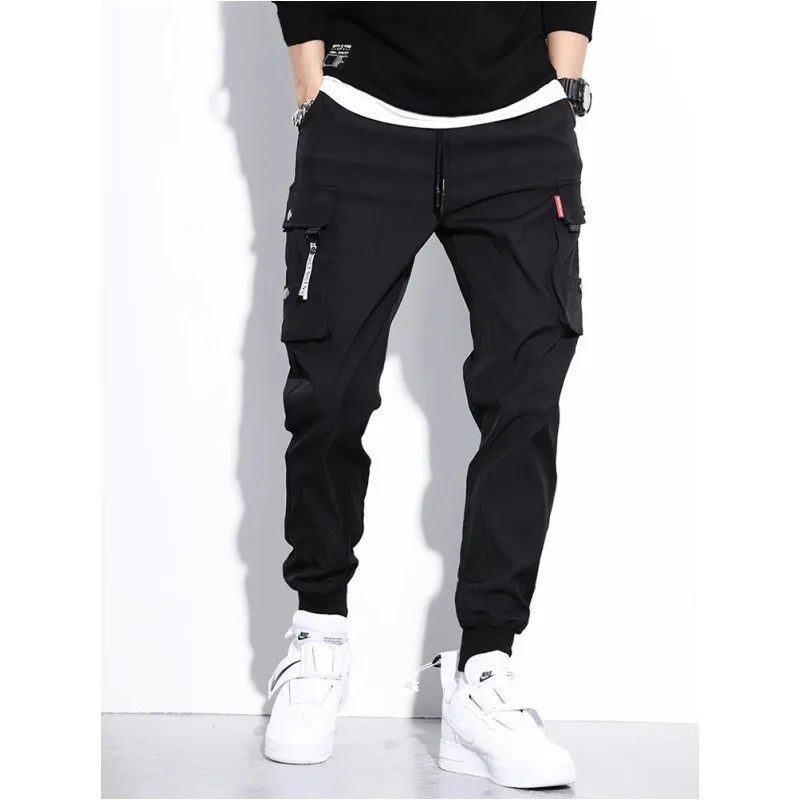 Men's Trendy Overalls Spring Autumn American Style Leggings, Men's Loose Casual Pants.