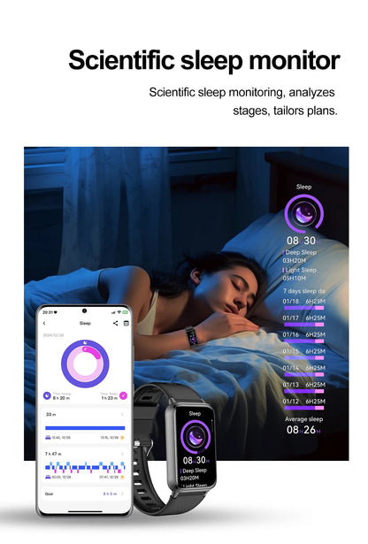 2025 New Grade Nursing Smart Watch AMOLED Blood Oxygen ECG + PPG Blood Pressure Body Temperature Bluetooth Health Smartwatch.