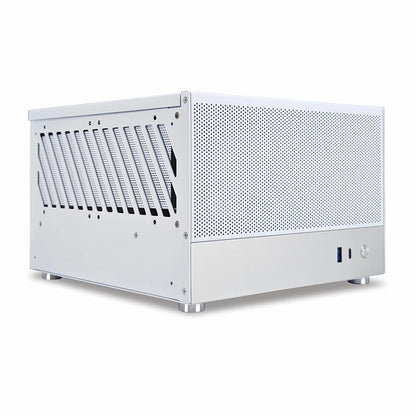 METALFISH T20 Mini ITX Case 9L Gaming Computer White Chassis Compact PC Support Flex PSU/100mm Cooler/180Liquid Cooler/240mm GPU.