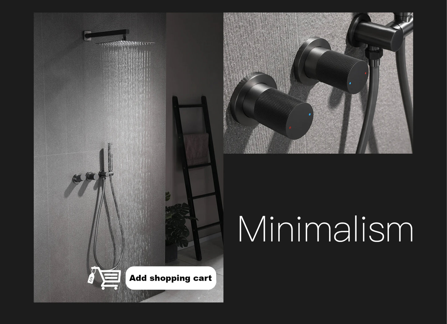 Deckenmontiertes thermostatisches LED-Digitalanzeige-Duschsystem. Eingebetteter Badmischer aus Messing im Wasserfallstil für heißes und kaltes Wasser