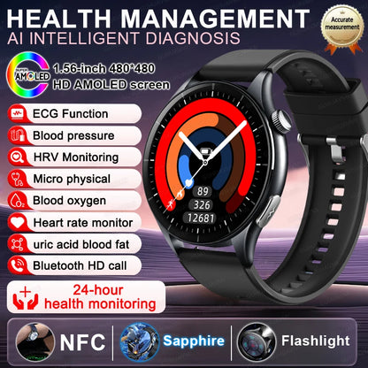 2025 New For HUAWEI Health MonitorUric Acid Blood Pressure Blood oxygen Body Analysis Smart Watch ECG+PPG Clock Smartwatch Men