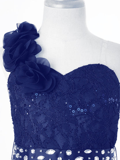 Elegantes Partykleid für Mädchen, Hochzeit, Geburtstag, Abschlussball, Bühne, Festzug, glänzende Pailletten, Perlenapplikation, Spitze, Chiffon, Overall-Kleider.