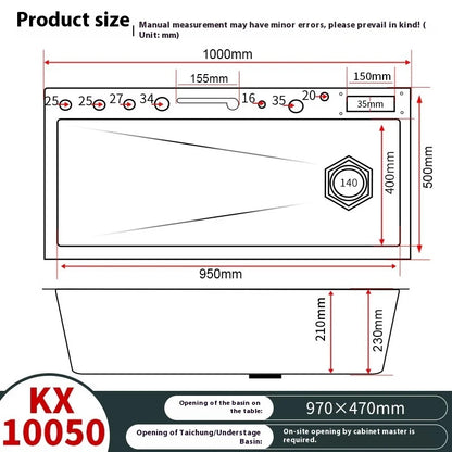 Stainless Steel Waterfall Kitchen Sink Extra Large Single Slot Oversized Sinks Digital Display  Dishwashing Basin