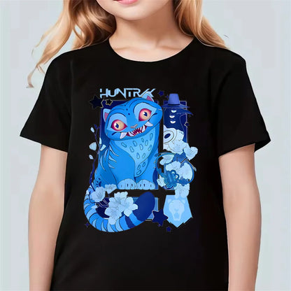 Fashion Casual Kids T-shirt KPop Demon Hunters  Cotton Tshirt Clothes Cool Girls Tee Top Funny Gift for Fans.