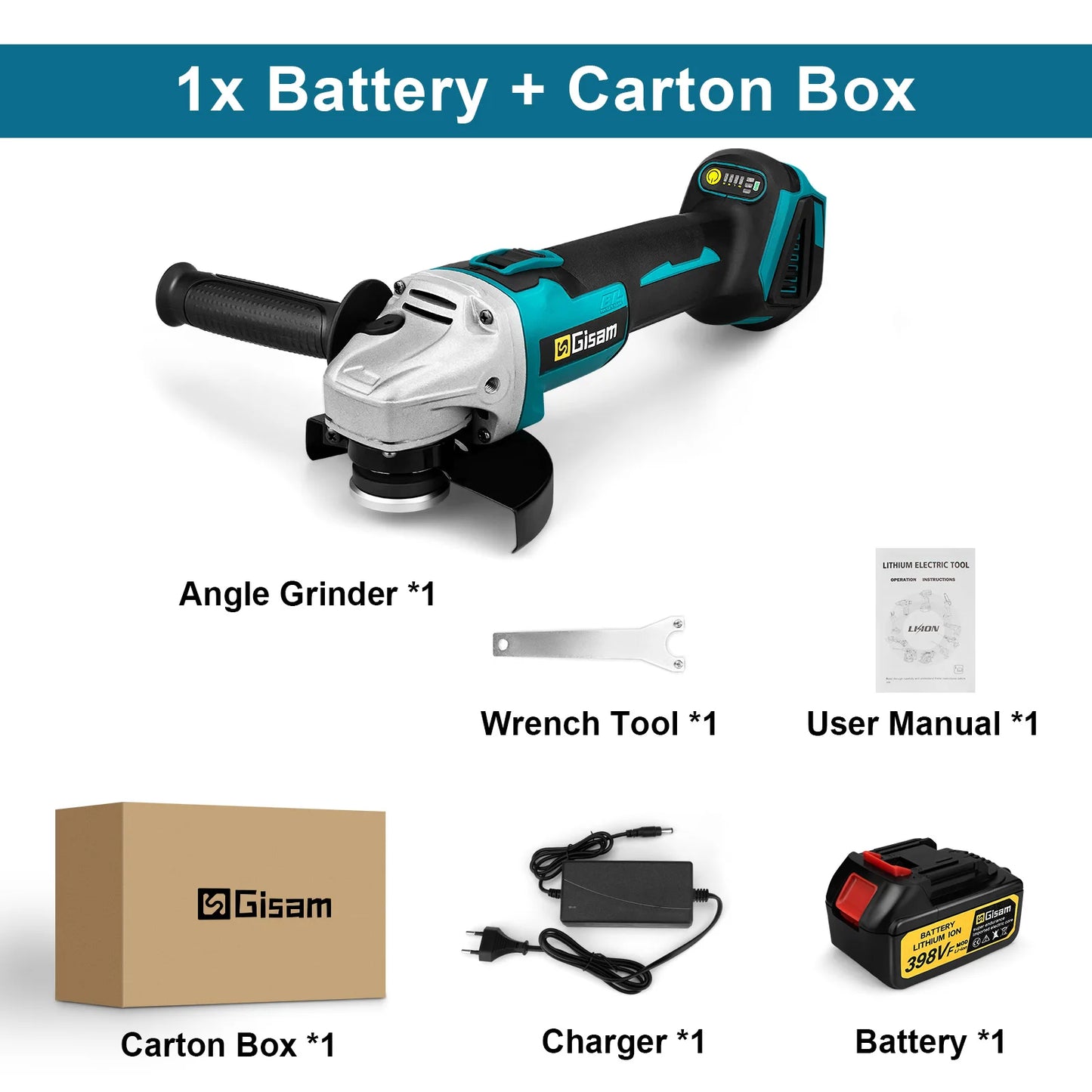 GΣ 125 mm bürstenloser elektrischer Winkelschleifer mit variabler Geschwindigkeit, M14-Schneidemaschine, Holzbearbeitungswerkzeug für Makita 18 V Akku-Stift