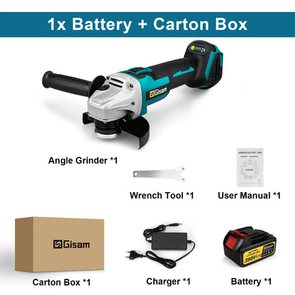 GΣ 125 mm bürstenloser elektrischer Winkelschleifer mit variabler Geschwindigkeit, M14-Schneidemaschine, Holzbearbeitungswerkzeug für Makita 18 V Akku-Stift