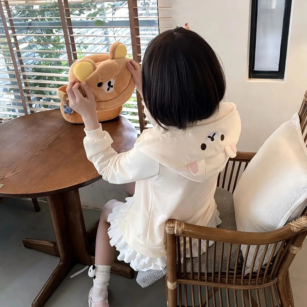 HOUZHOU Y2k Harajuku Streetwear Hoodies Women Japanese Style Kawaii Sweet  Cute Cartoon Print Zipper Sweatshirt Soft Girl 2024.