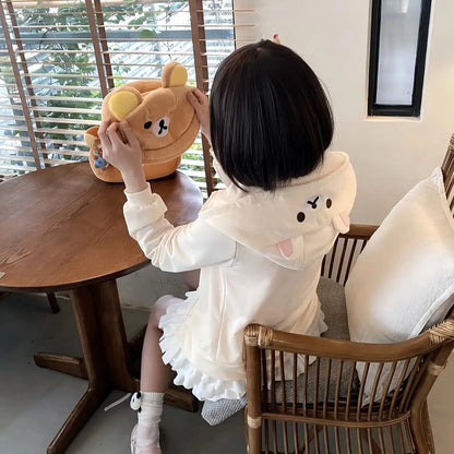 HOUZHOU Y2k Harajuku Streetwear Hoodies Women Japanese Style Kawaii Sweet  Cute Cartoon Print Zipper Sweatshirt Soft Girl 2024.