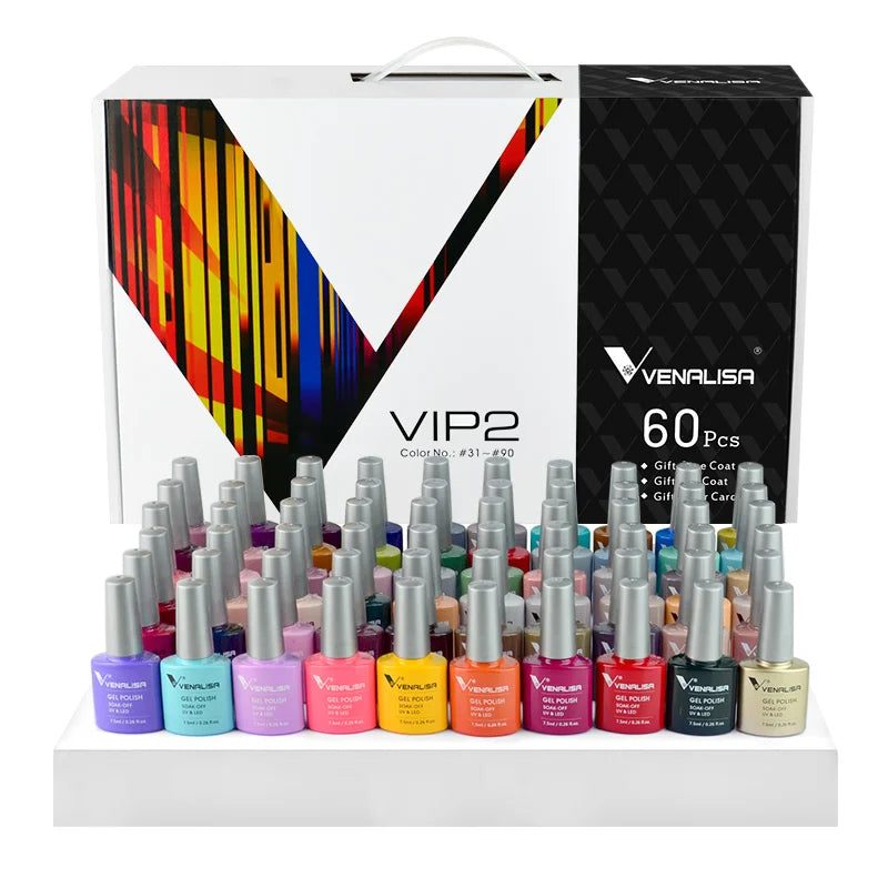 New Fashion Color Venalisa Gel Polish Kit VIP4 HEMA TPO FREE Enamel Vernish For Nail Art Design Whole Set Nail Gel Learner Kit.