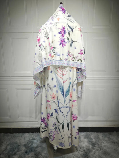 Muslim Women Dubai Abaya Luxury Floral Print Kimono Cardigan Hijab Long Dress Kaftan Ramadan Robe Femme Islam Clothing Kebaya.