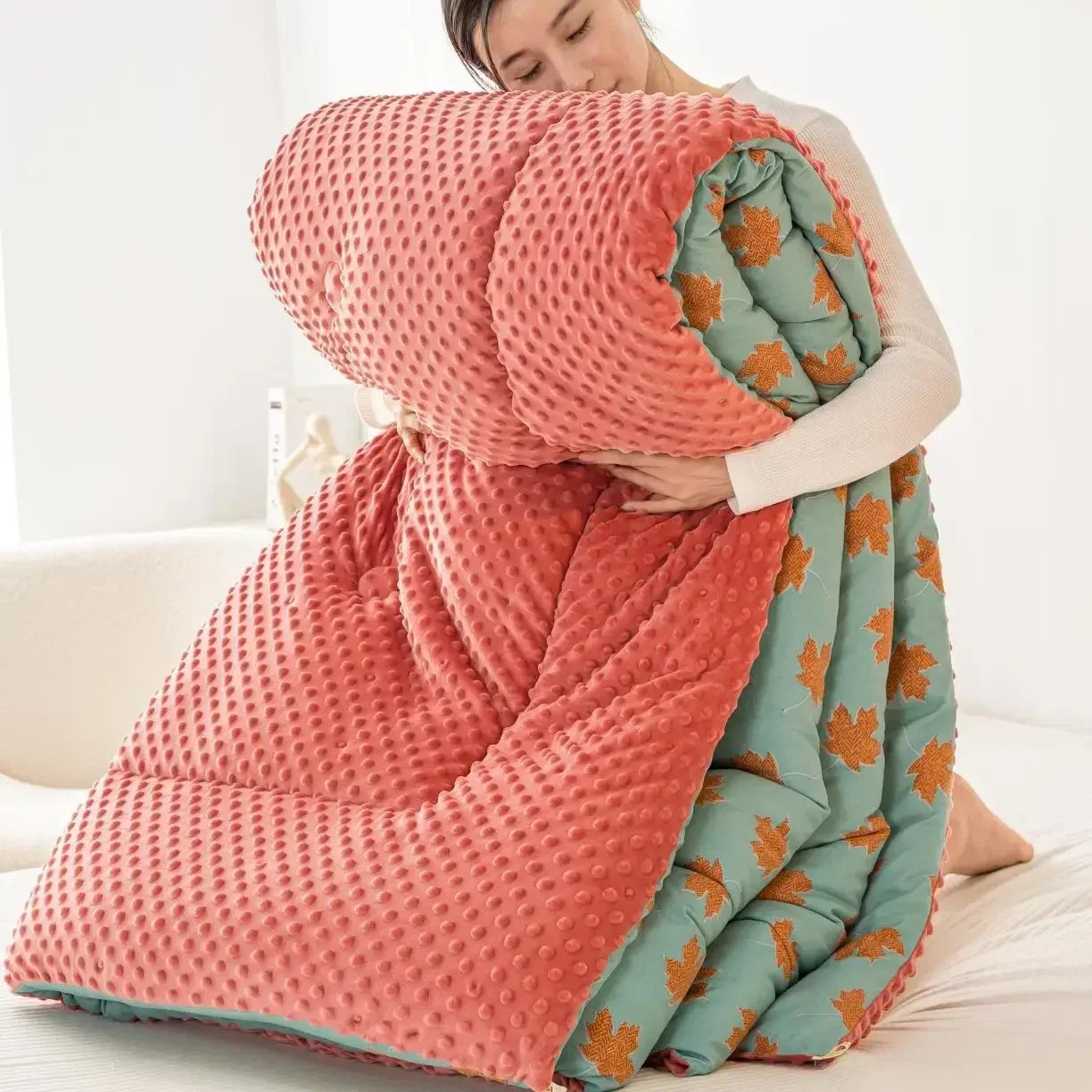 Home Textiles Comforter Stitch Printed Velvet Quilt Comforter Throw Blankets for Beds Winter Thicken Warm Quilt Core Bedding 이불