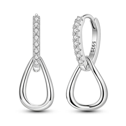 2025 New 925 Sterling Silver Hoop Earrings Flowers Zircon Drop Earrings Stud For Woman Fine Birthday Wedding Party Jewelry Gifts