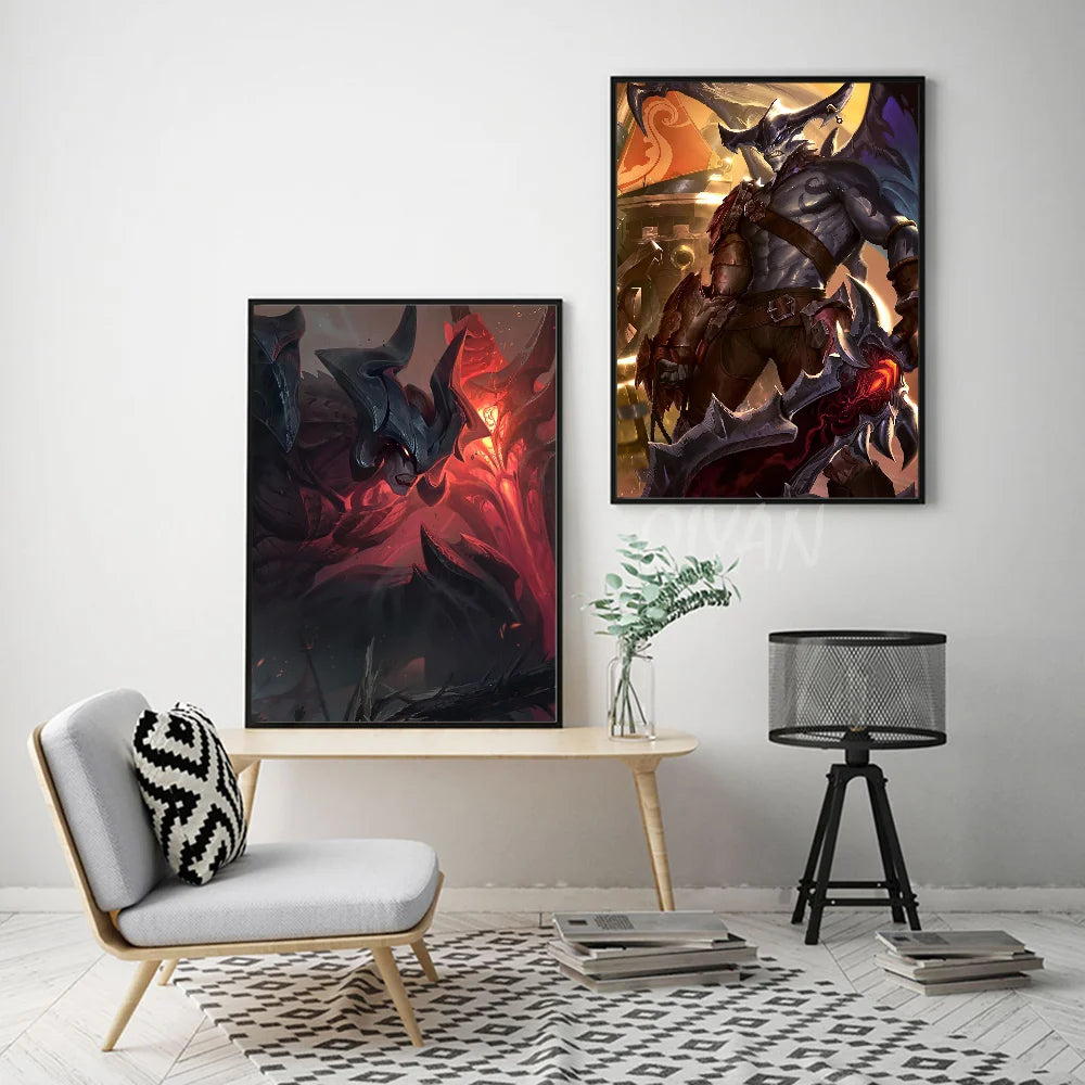 Aatrox League Of Legends Poster Wall Art Home Decor Room Decor Digital Painting Living Room Restaurant Kitchen Art.