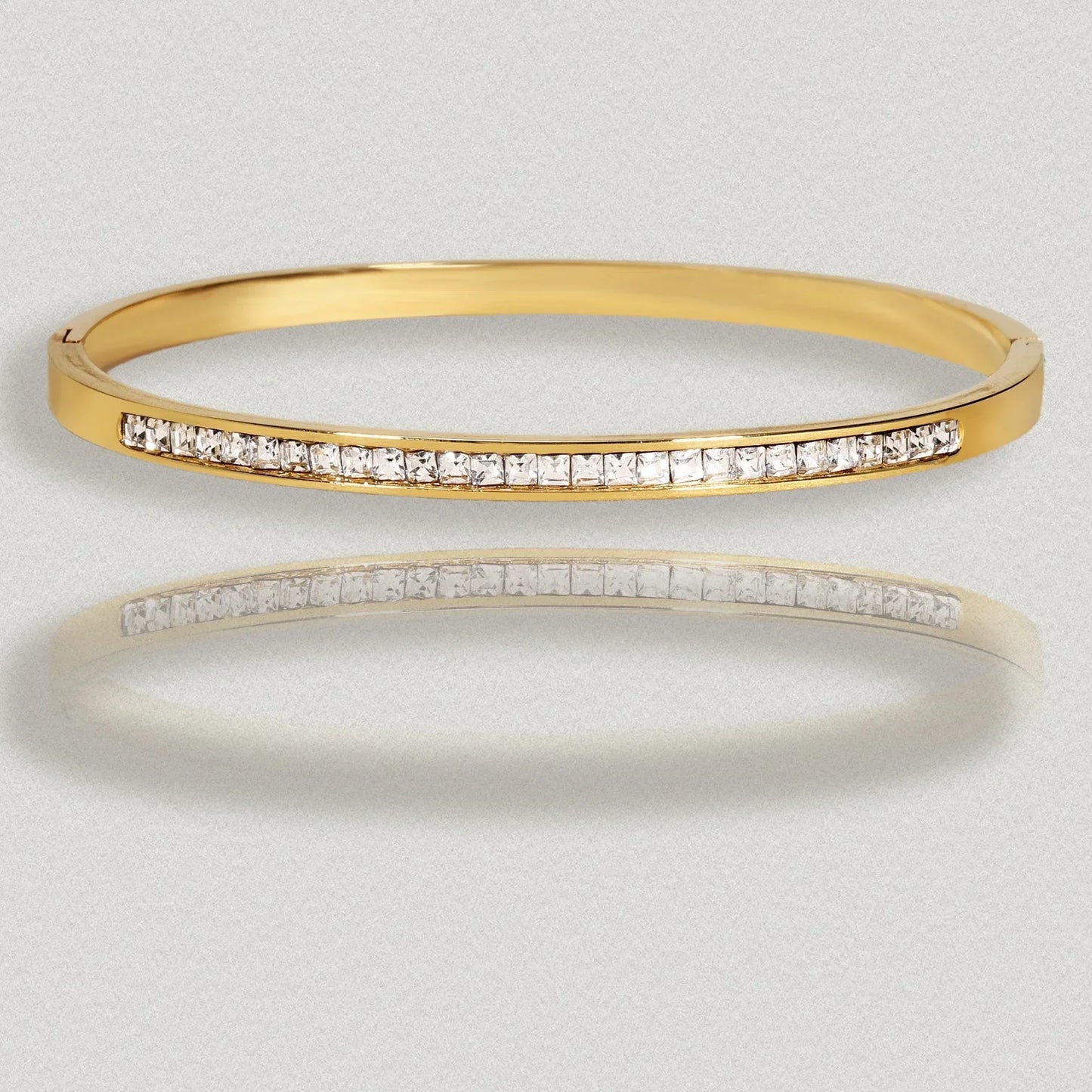 Titanium Steel Gold Silver Color Bangles for Women Girls Trend Waterproof Jewelry Luxury Sparkling Zircon Bracelet Bangle.