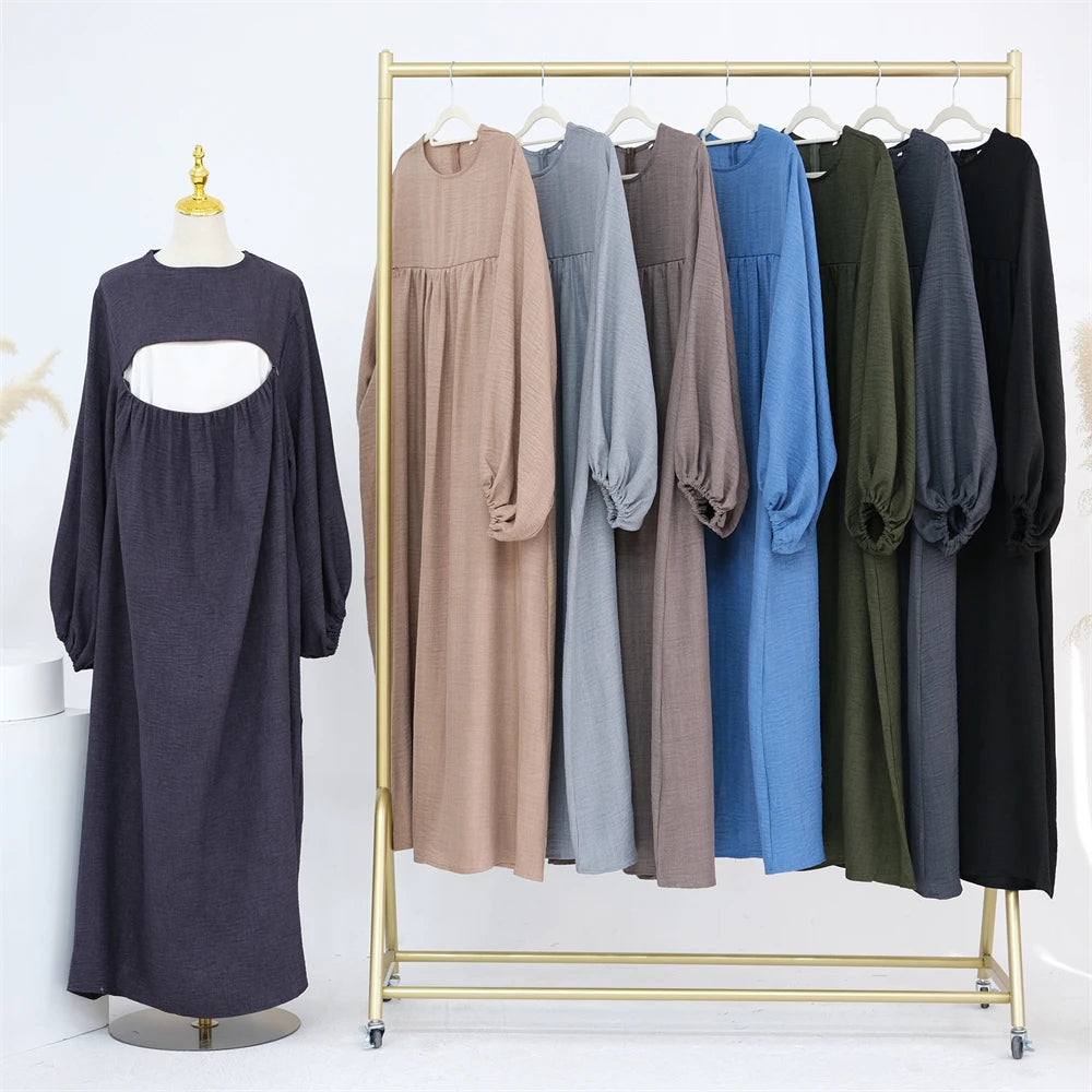 Ramadan Breastfeeding Outfit Prayer Clothes Khimar Abaya Dubai Islam Muslim Hijab Dress Women Kebaya Robe Ensembles Musulmans.
