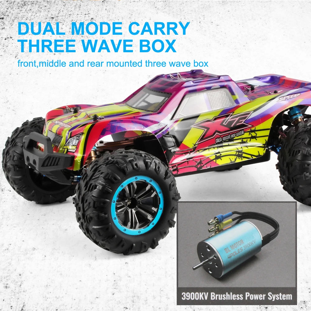 WLtoys  F21A 1:10 80KM/H RC Car 4WD 2.4G Metal Undercarriage Brushless Motor Remote Control High Speed Drift Monster Truck Toy.