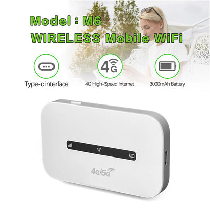 4G LTE Portable WiFi Hotspot Support 8 To 10 Users 150Mbps Wireless Internet Router with SIM Card Slot Pocket Mobile Hotspot.