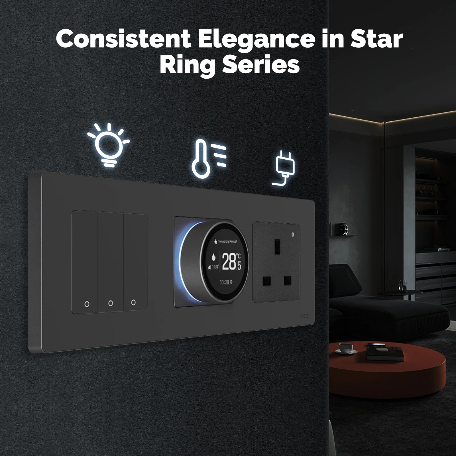 MOES Tuya ZigBee Smart Knob Thermostat Star Ring Series Temperature Controller Water Boiler Electric Heating With Alexa Google.